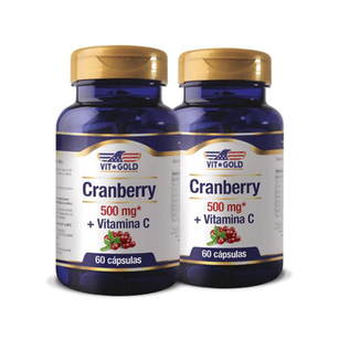 Imagem do produto Cranberry 500Mg + Vitamina C Vitgold Kit 2X 60 Cápsulas