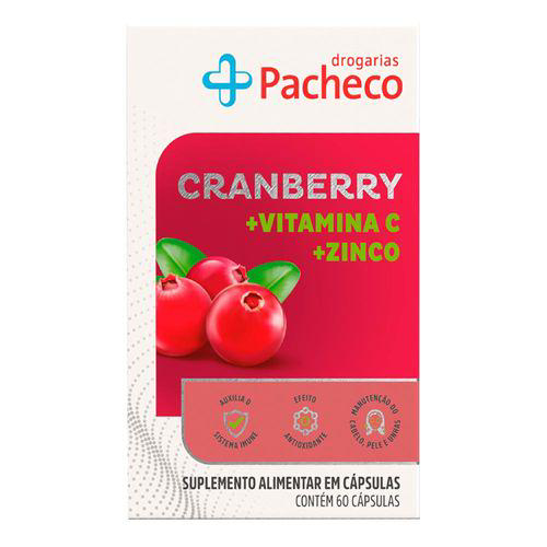 Cranberry Extrato + Vitamina C E Zinco Drogarias Pacheco 60 Comprimidos