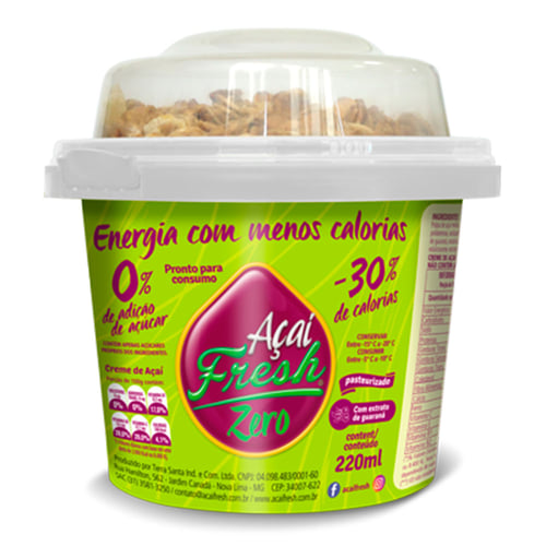 Imagem do produto Creme De Açaí Natural Zero Açúcar Com Granola Açaí Fresh 220Ml