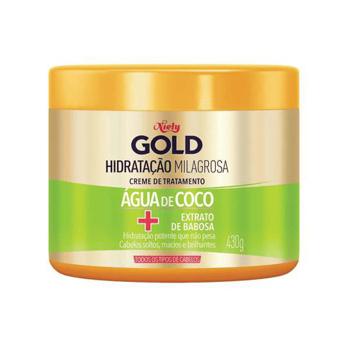 Creme De Tratamento Niely Gold Hidratação Milagrosa Água De Coco 430G