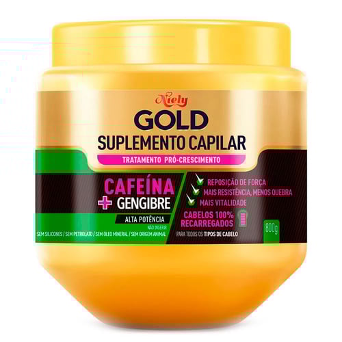 Imagem do produto Creme De Tratamento Niely Gold Suplemento Capilar Prócrescimento Cafeína 800G