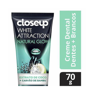 Creme Dental Close Up White Attraction Natural Glow Extrato De Coco + Carvão De