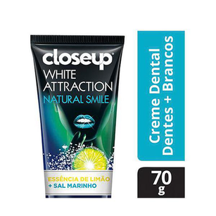 Creme Dental Close Up White Attraction Natural Smile Essãncia De Limão + Sal Mar