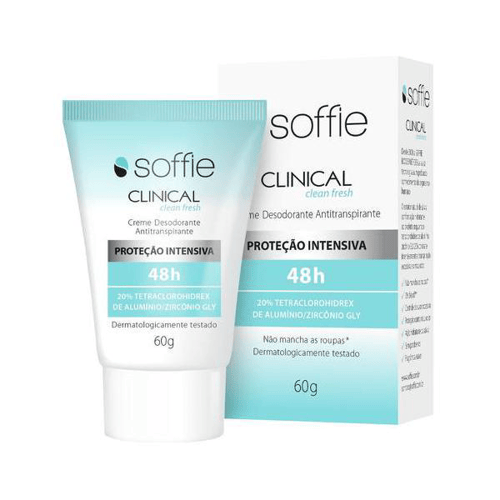 Imagem do produto Creme Desodorante Antitranspirante Soffie Clinical Clean Fresh 48H Com 60G