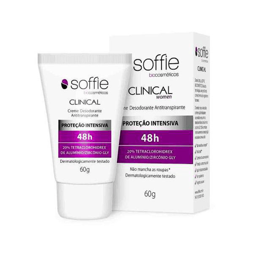 Imagem do produto Creme Desodorante Antitranspirante Soffie Clinical Women 48H Com 60G
