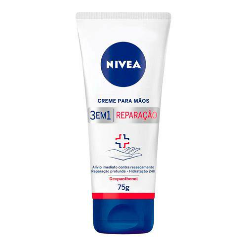 Imagem do produto Creme Para As Mãos Nivea Hand 3 Em 1 Reparação Nutrição 75G