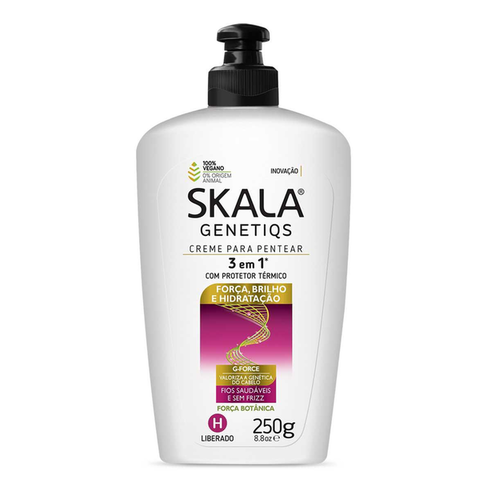 Imagem do produto Creme Para Pentear 3 Em 1 Skala Genetiqs Força, Brilho E Hidratação Com 250G