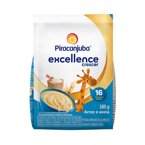 Imagem do produto Crescer Excellence Cereal Infantil Arroz E Aveia Sachê 180G