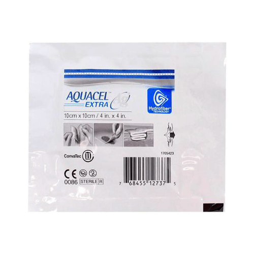 Imagem do produto Curativo Alginato De Cálcio Com Prata 10 X 10Cm Aquacel Extra Com 10 Unidades Convatec