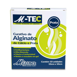 Imagem do produto Curativo Com Alginato De Calcio E Prata 10 X 10 Cm Cx C/ 10 Und Missner Mtec