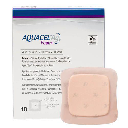 Imagem do produto Curativo Espuma Ag Aquacel Foam 10Cm X 10Cm Com 10 Unidades Convatec