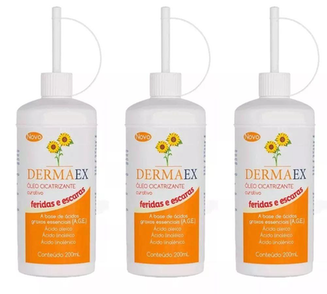 Dermaex 200Ml Óleo De Girassol Cicatrizante Kit Com 03