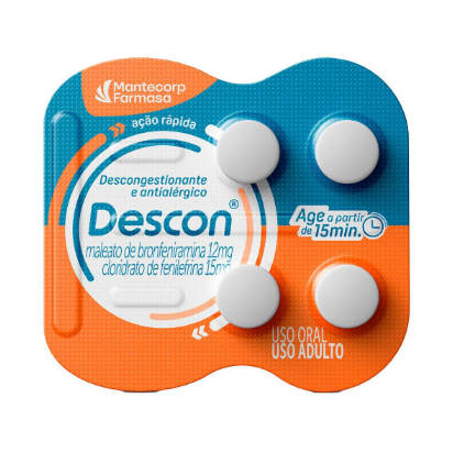 Descon 12Mg  + 15Mg - 4 Comprimidos Revestidos