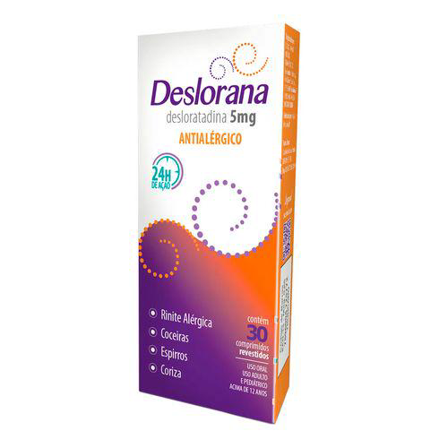 Deslorana 5Mg Com 30 Comprimidos Desloratadina