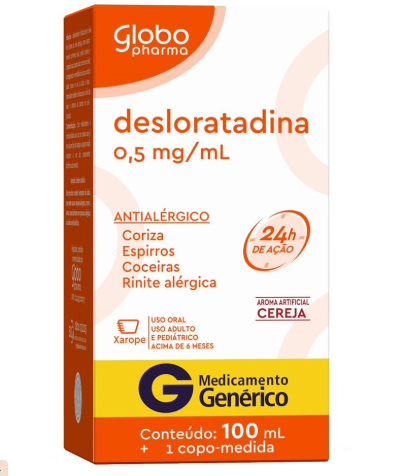 Imagem do produto Desloratadina 0,5Mg  - Xarope 100Ml Globo Genérico