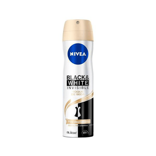 Desodorante Nivea Feminino Aerossol Black White Invisible Toque De Seda  150Ml
