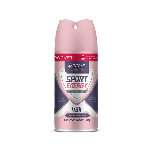 Desodorante Aerossol Antitranspirante Pocket Above Women Sport Energy 100Ml