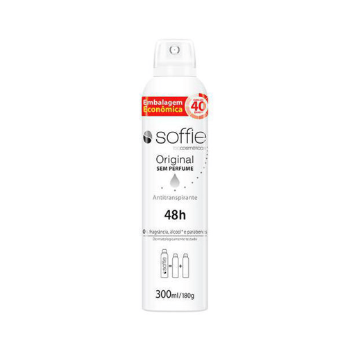 Imagem do produto Desodorante Aerossol Antitranspirante Soffie Sem Perfume Com 300Ml