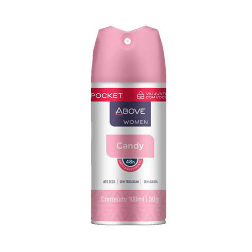 Desodorante Antitranspirante Aerosol Above Women Pocket Candy Com 150 Ml