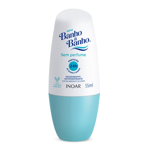 Desodorante Banho A Banho Rollon Sem Perfume Antiperspirante 55Ml