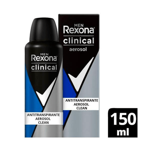 Desodorante Rexona Clinical Clean 3X Mais Proteção 96H Men Aerossol 91G