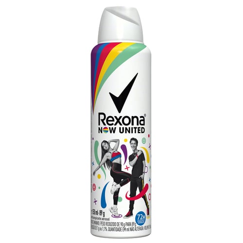 Imagem do produto Desodorante Rexona Now United Aerosol Antitranspirante 72H Com 150Ml
