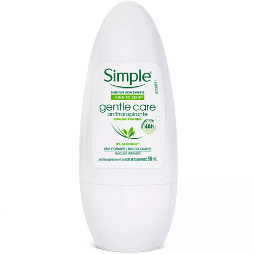 Imagem do produto Desodorante Roll On Simple Gentle Care Sem Perfume 50Ml