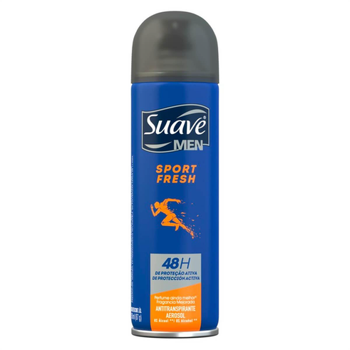 Desodorante Suave Men Sport Fresh Aerosol Antitranspirante 48H Com 150Ml