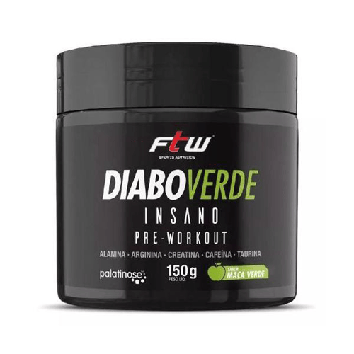 Diabo Verde Insano Preworkout Sabor Maçã Verde 150G Ftw