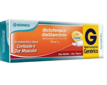 Imagem do produto Diclofenaco Dietilamônio 10Mg - Gel Bisnaga 60G Germed Genérico