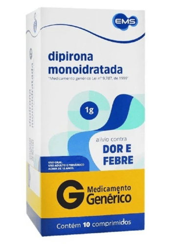 Dipirona 1G - 10 Comprimidos Ems Genérico