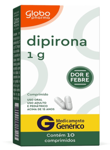 Dipirona Monoidratada 1G - 10 Comprimidos Genérico Globo