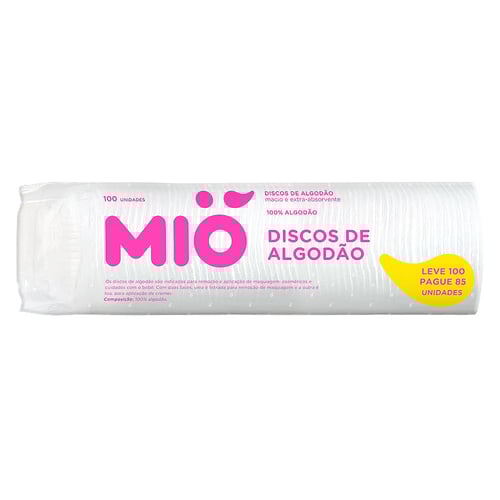 Imagem do produto Discos De Algodão Mió Leve 100 Pague 85 Unidades