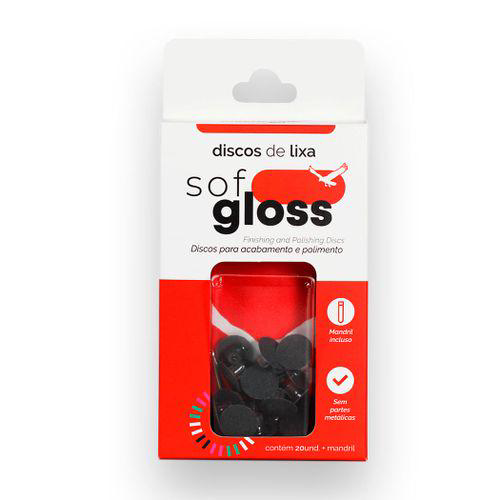 Imagem do produto Discos De Lixa Sof Gloss Com 20 American Burrs Discos De Lixa Sof Gloss Grosso Preto Com 20 American Burrs