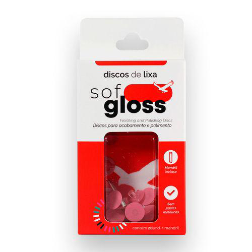Imagem do produto Discos De Lixa Sof Gloss Com 20 American Burrs Discos De Lixa Sof Gloss Médio Rosa Com 20 American Burrs