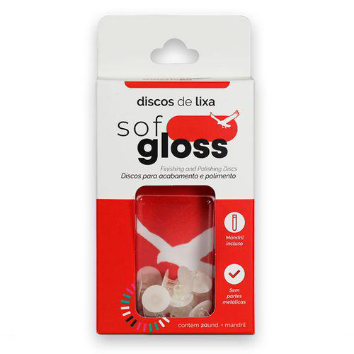 Imagem do produto Discos De Lixa Sof Gloss Com 20 American Burrs Discos De Lixa Sof Gloss Super Fino Branco Com 20 American Burrs