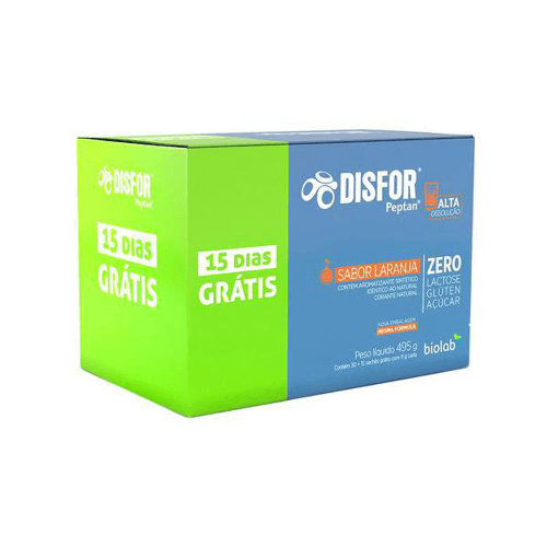 Imagem do produto Disfor Suplemento De Colágeno Sabor Laranja C/ 45 Sachês De 11G Cada