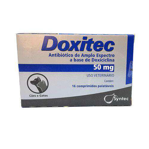 Imagem do produto Doxitec 50Mg 16 Comprimidos Syntec Antibiótico Cães E Gatos