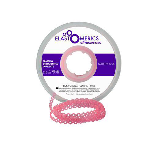 Elástico Corrente Curto Rosa Bebe 1,5M Orthometric
