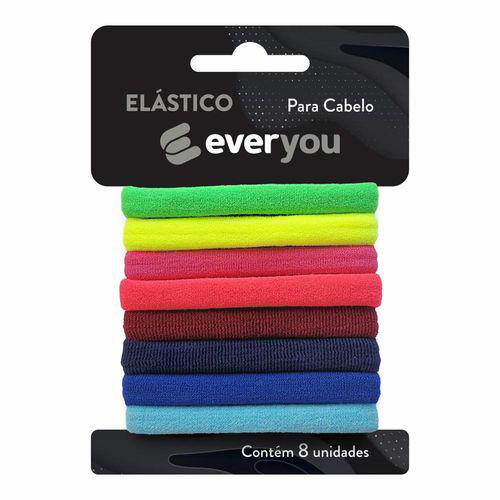 Elástico Para Cabelo Ever You Sortido Fio De Meia 8 Unidades