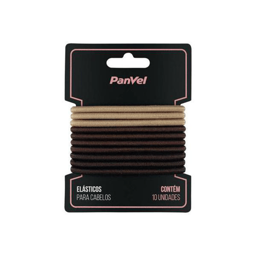 Imagem do produto Elastico Para Cabelos 3 Cores Marrom 4Mm 10 Unidades Panvel Acessorios