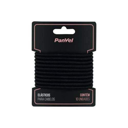 Imagem do produto Elastico Para Cabelos Preto 4Mm 10 Unidades Panvel Acessorios