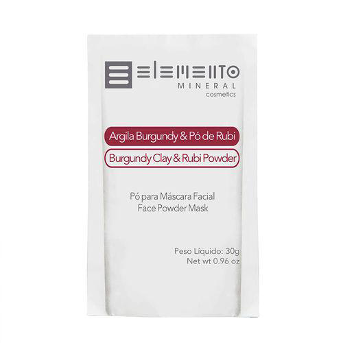 Elemento Mineral Argila Burgundy Com Pó De Rubi 30G Elemento Mineral