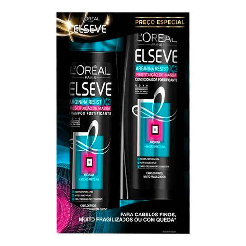 Elseve Kit Shampoo E Condicionador 200Ml Arginina Resist X3 Restituicao De Massa