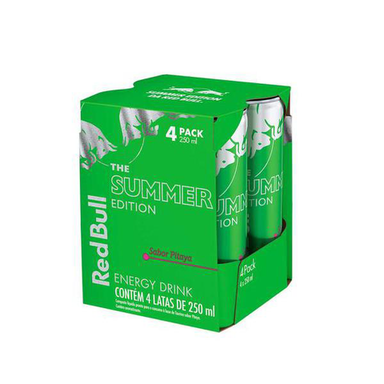 Energético Red Bull Summer Pitaya 4 Latas Com 250Ml Cada 4 Unidades