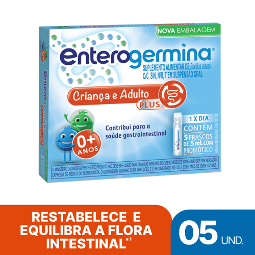 Probiótico Enterogermina Plus - 5 Frascos De 5Ml