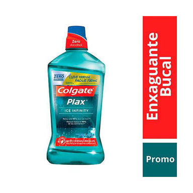 Enxaguante Bucal Colgate Plax Ice Infinity Leve 1000Ml Pague 700Ml