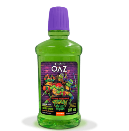Imagem do produto Enxaguante Bucal Oaz Kids Tartarugas Ninjas Tuttifruti - 250Ml Zero Álcool