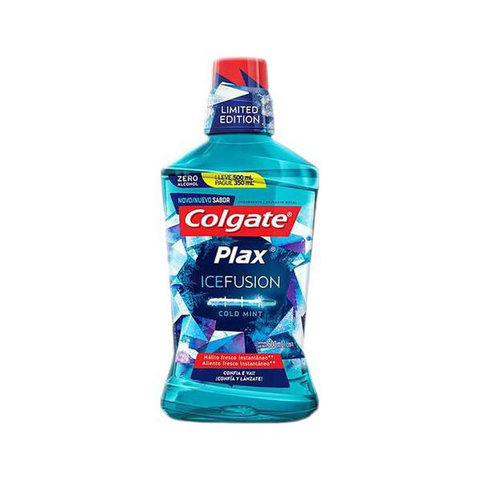 Enxaguatorio Bucal Colgate Plax Ice Fusion Cold Pague 350Ml Leve 500Ml