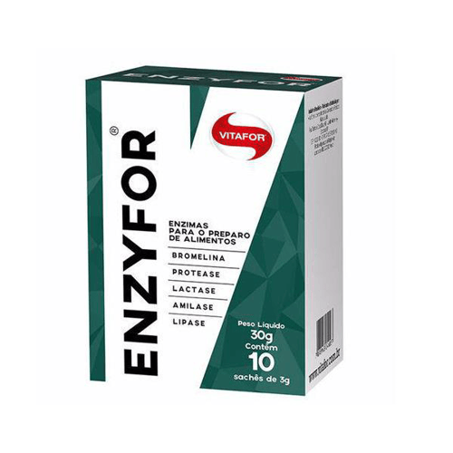 Enzimas Digestivas Enzyfor Vitafor 10 Sachês De 3G - - Enzyfor - 3G - Vitafor